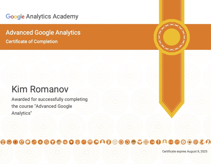 Kim Romanov - Advanced Google Analytics