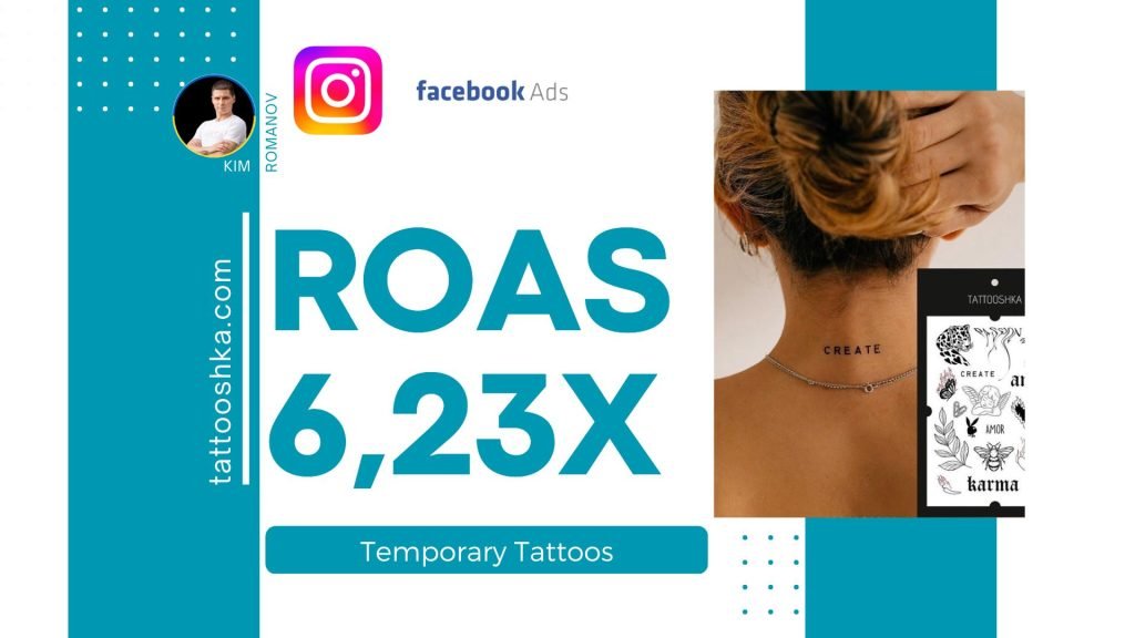 Temporary Tattoos Brand Earned $10,184 in Revenue with $1,630.86 Investment on Facebook and Instagram Ads